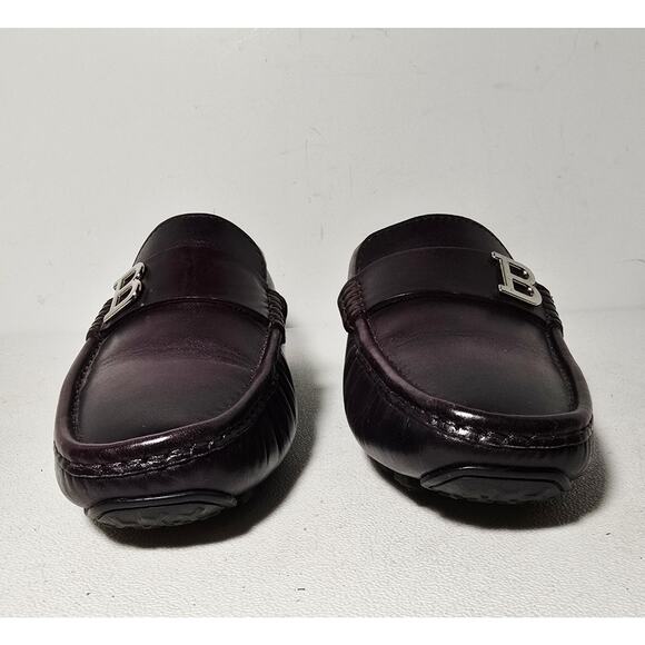 Bally PIEVO Mens Burgundy Slip On Loafer Leather Driving Moc B Logo US7.5/40.5EU main image 6